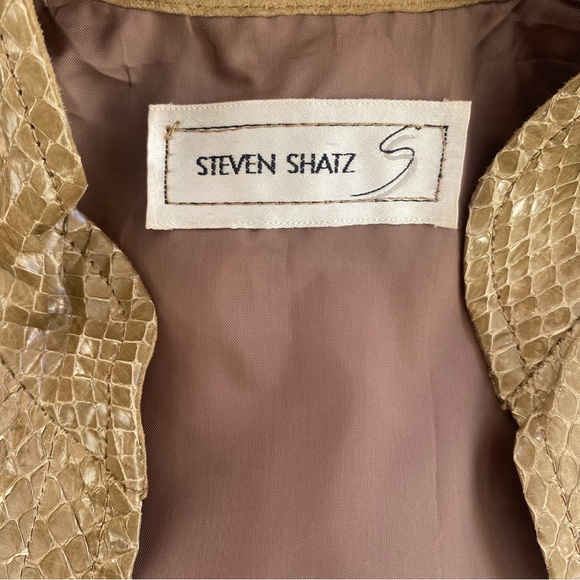 Rare 80s Vintage Steven Shatz Suede Leather & Snakeskin Jacket S - Picture 6 of 6